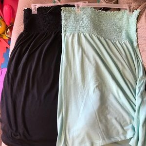 Strapless tank covers.